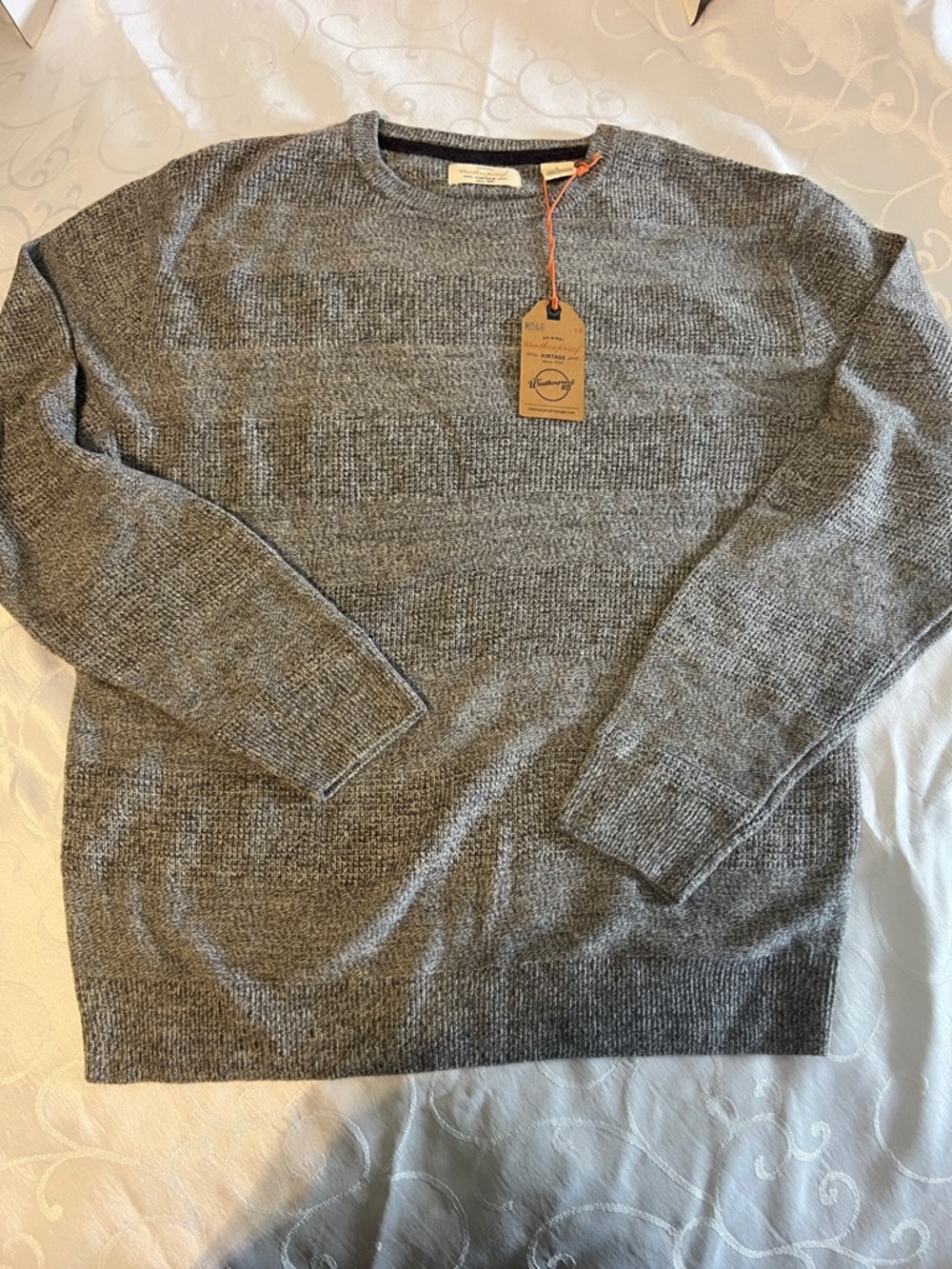 Weatherproof Men's Gray Crewneck Sweater - Textured Knit